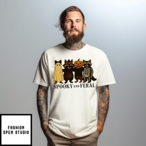 Spooky And Feral Raccoon Halloween T-Shirt