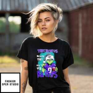 The Grinch They Hate Us Because They Ain’T Us Baltimore Ravens Christmas T-Shirt