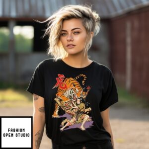 Tiger Vs Demon And Woman T-Shirt