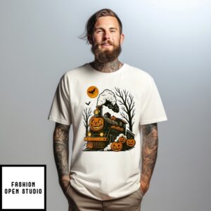 Trains Pumpkin Halloween T-Shirt