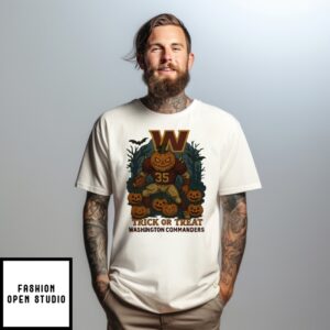 Washington Commanders Pumpkin Player Trick Or Treat Halloween 2025 T-Shirt