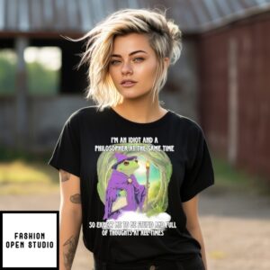 Wizard Frog I’M An Idiot And A Philosopher At The Same Time T-Shirt