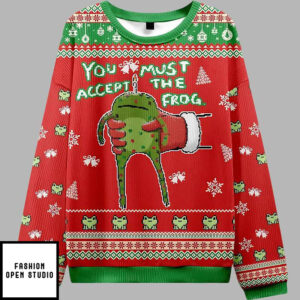 Accept Japanese Frog Ugly Christmas Sweater