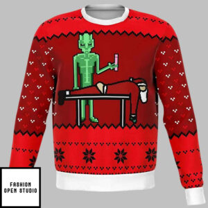Alien And Santa Dildo Funny Christmas Ugly Christmas Sweater