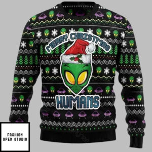 Alien Merry Christmas Humans Ugly Christmas Sweater