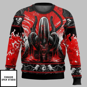 Alien Xenomorph Ugly Christmas Sweater