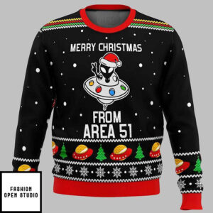 Aliens Merry Christmas From Area 51 Ugly Christmas Sweater
