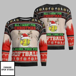 All I Want For Christmas Is Softball Ugly Christmas Sweater