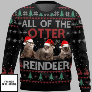 All Of Otter Reindeer Christmas Ugly Christmas Sweater
