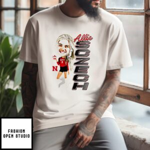 Allie Sczech Nebraska Volleyball Caricature T-Shirt