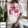 American Women Black African Fight Breast Cancer Pink Ribbon T-Shirt