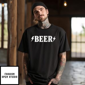 Angela Belcamino Wearing Beer Lightning T-Shirt