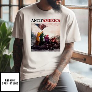 Antifamerica Portland Frog Picture T-Shirt