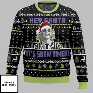 Beetlejuice Hey Santa It’s Snow Time Christmas Ugly Sweater