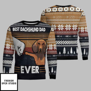 Best Dachshund Dad Ever Ugly Christmas Sweater
