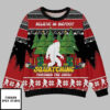 Bigfoot Squatching Through The Snow Ugly Christmas Sweater