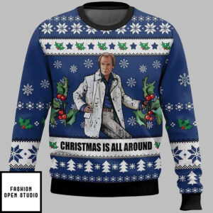 Billy Mack Christmas Is All Around Love Actually Ugly Christmas Sweater