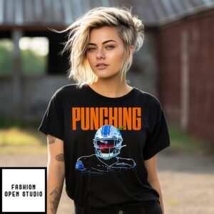 Brian Branch Punching Detroit Lions T-Shirt