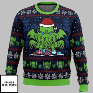 Call Of Cthulhu Santa Hat Ugly Christmas Sweater