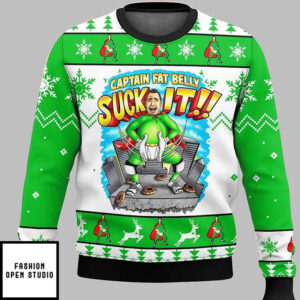 Captain Fat Belly Suck It Ugly Christmas Sweater