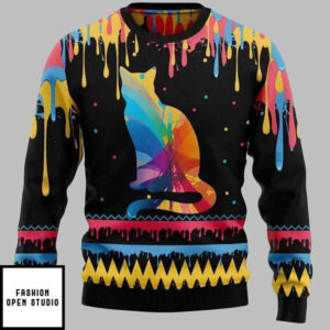 Cat Colorful Beauty Black Vintage Ugly Christmas Sweater