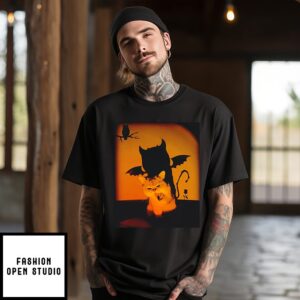 Cat Happy Halloween Funny Meme T-Shirt