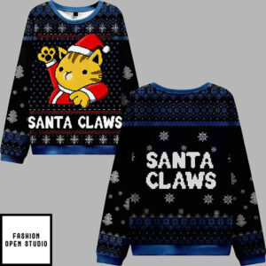 Cat Santa Claws Ugly Christmas Sweater