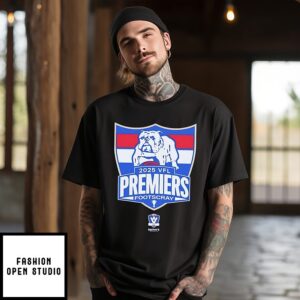 Celebrate Footscray Bulldogs Win 2025 Vfl Premiers Logo T-Shirt