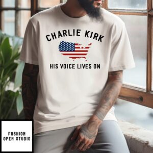 Charlie Kirk His Voice Lives On Printed Casual T-Shirt