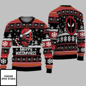 Chibi Deadpool Merry Kissmyass Ugly Christmas Sweater