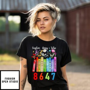 Floral Foxglove Daisy Tulip 8647 Book Lover T-Shirt