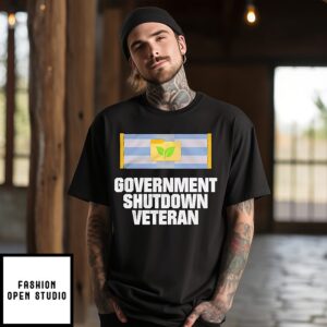 Government Shutdown Ribbon Veteran Flag T-Shirt