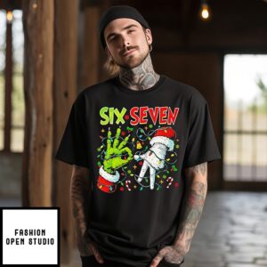 Grinch Hand Six Seven 67 Meme Christmas T-Shirt
