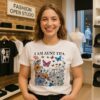 I Am Aunt Tifa Flowers And Butterflies T-Shirt