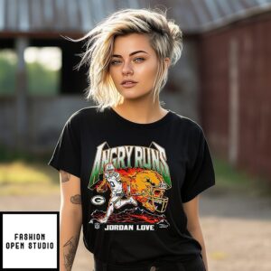 Jordan Love Gb Packers Angry Runs 2025 T-Shirt
