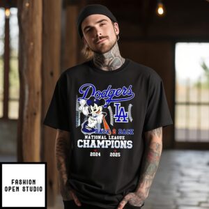 Los Angeles Dodgers 2025 National League Champions Back 2 Back T-Shirt