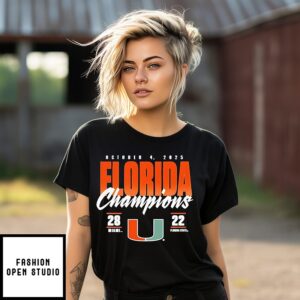 Miami Hurricanes Vs. Florida State Seminoles 2025 State Champions Score T-Shirt