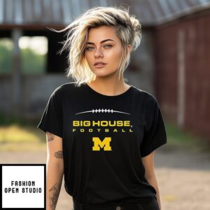 Michigan Wolverines Big House Football Logo T-Shirt