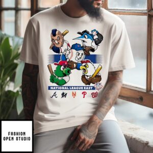 National League East Atlanta Braves Miami Marlins Ny Mets Phillies Washington Nationals T-Shirt