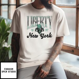 New York Liberty Wnba 1997 Oatmeal Sky High Fleece T-Shirt