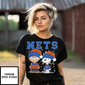 New York Mets Snoopy Charlie Brown Christmas Baseball T-Shirt