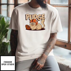 Official Pudge The Cat Play Football T-Shirt