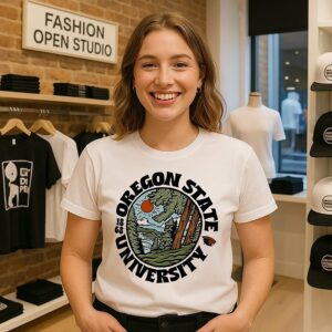 Oregon State Beavers Football Oregon State University Est 1868 Landscape Logo T-Shirt