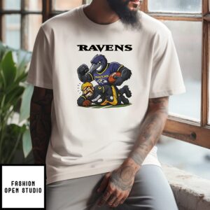 Poe Baltimore Ravens Stomp Steely Mcbeam Pittsburgh Steelers Mascot T-Shirt