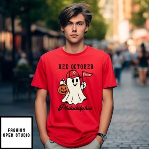Red October Philadelphia Phillies Halloween Ghost T-Shirt