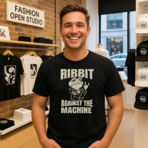 Ribbit Against The Machine Funny Portland Frog Resist T-Shirt