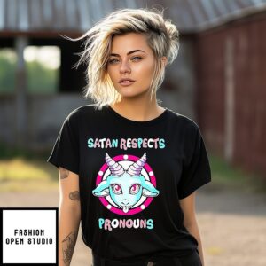 Satan Respects Pronouns Goat T-Shirt