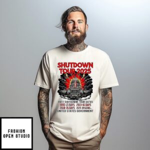 Shutdown Tour 2025 Pat Shutdowns Tour Dates T-Shirt