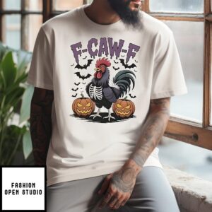Skeleton Chicken F-Caw-F Halloween T-Shirt