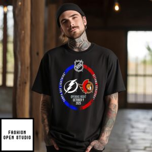 Tampa Bay Lightning Vs Ottawa Senators 2025 NHL Opening Night T-Shirt